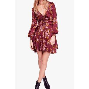 Free People Satin Morning Light Dress Size 4 Boho Babydoll Romantic Festival